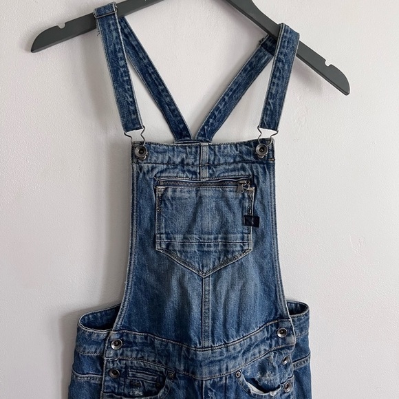 G-Star Distress Skinny Patch Work Overall Jumpsuit Denim - Picture 4 of 12